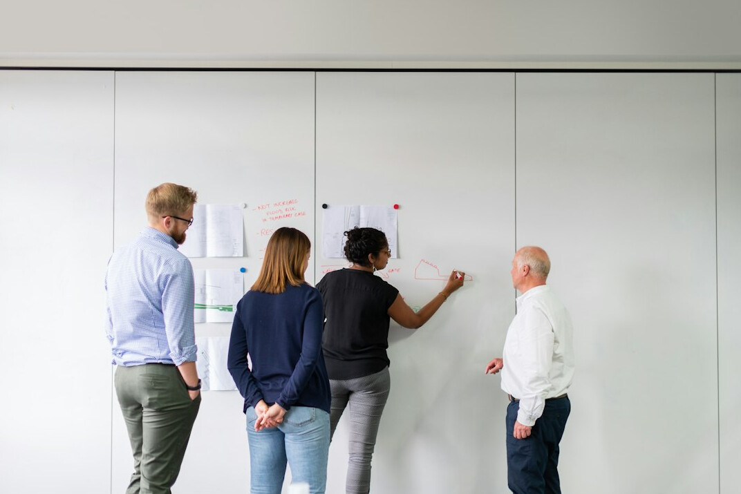 team discussion in office